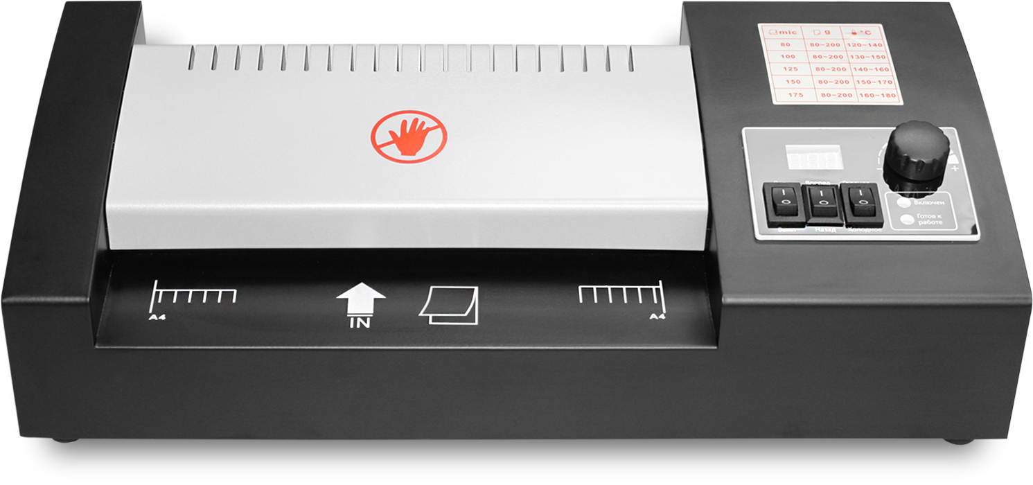 ЛМА4-4ЭР Ламинатор лм a4-4r, а4, 2х250 (пленка 60-250мкм), 660 мм/мин, 4 вала, реверс, металл. корпус, мах толщина 2мм Гелеос Santreyd 