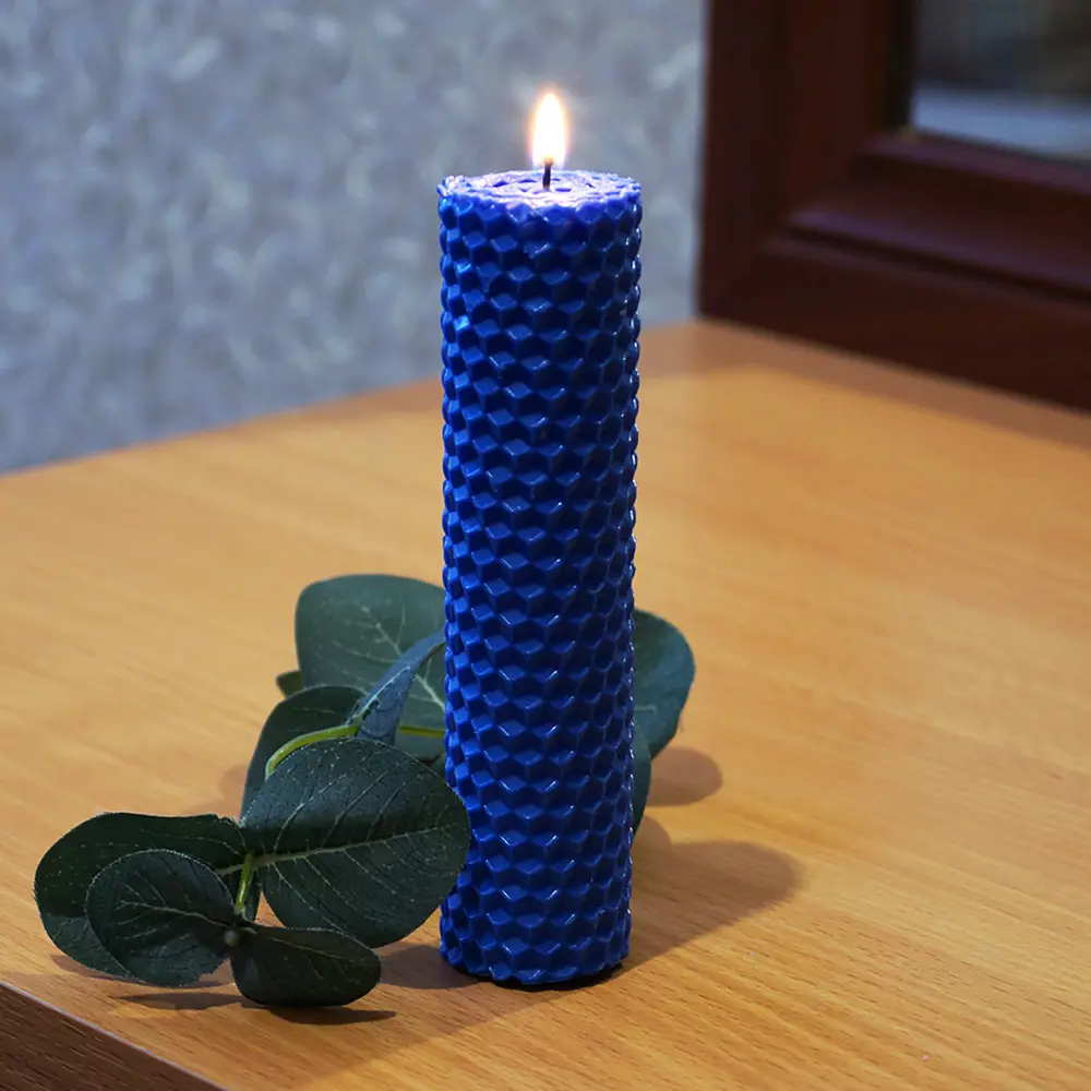 Свеча вощинная цилиндр синяя 3x13 см 86389115 STLM-2098647 EVIS  - Вид №2
