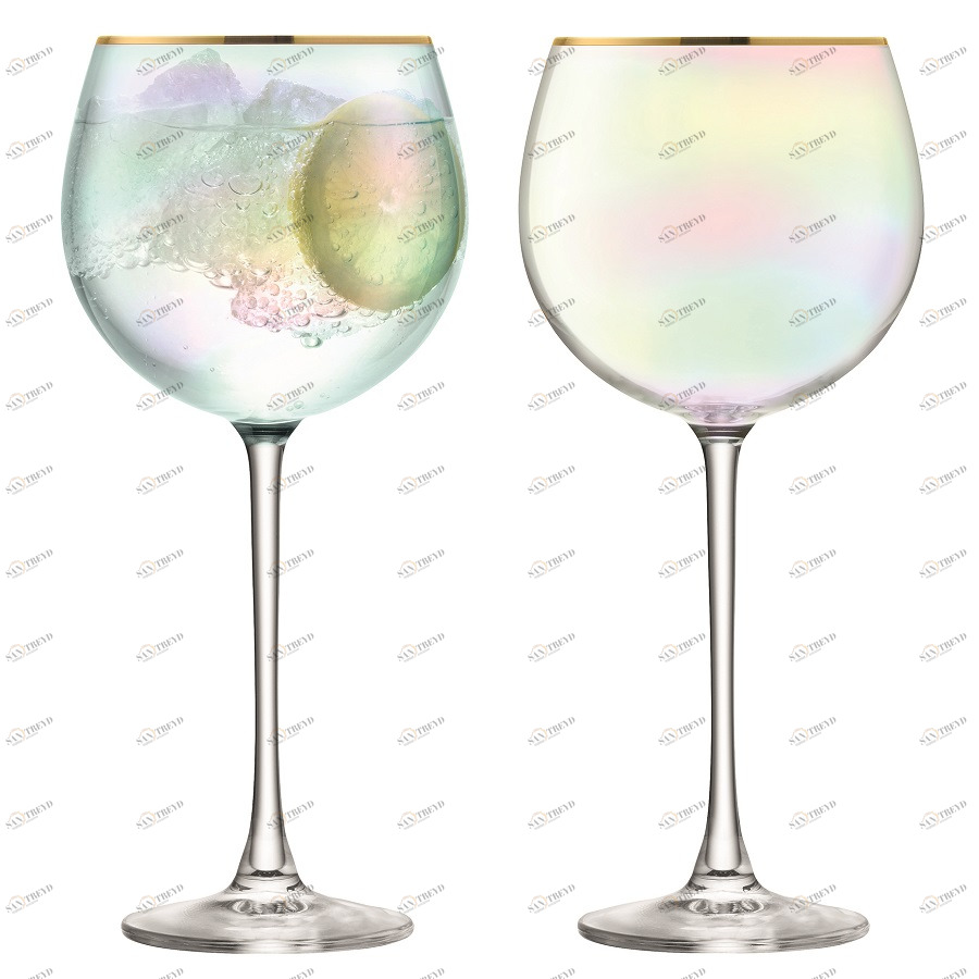 Набор из 2 круглых бокалов 525 мл перламутр Sorbet LSA INTERNATIONAL SORBET 00-3863200 Голубой;прозрачный;розовый 