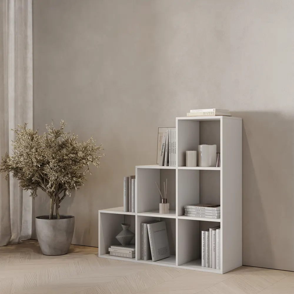 Стеллаж KONSENSA Руан 6 секций 104x104x31.7 см ЛДСП цвет белый STLM-2150133