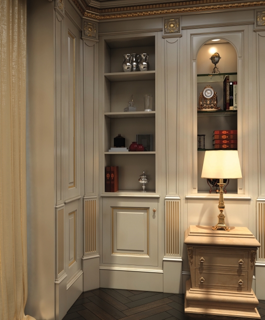 Regency7 Tifernoit Лакированные буазери серо-голубого цвета в стиле регентства Soggiorno  - Вид №2