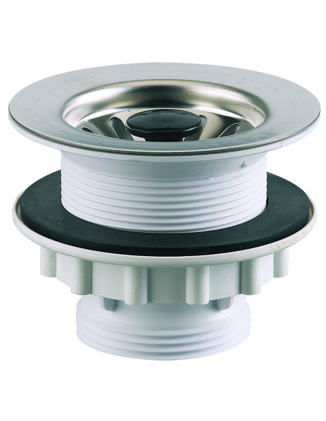 406000 000 00  Ситечко для раковины Д. 60 мм, задвижка, зажим 0/25 мм, NF, нержавеющая сталь Valentin Сталь 