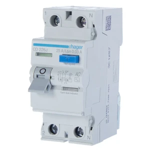 УЗО Hager CD226J 1P N 25 A 30 мА 6 кА AC
