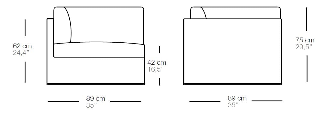 Угловое садовое кресло из ткани Bivaq Mood XL ARCH-00045453 - Вид №2