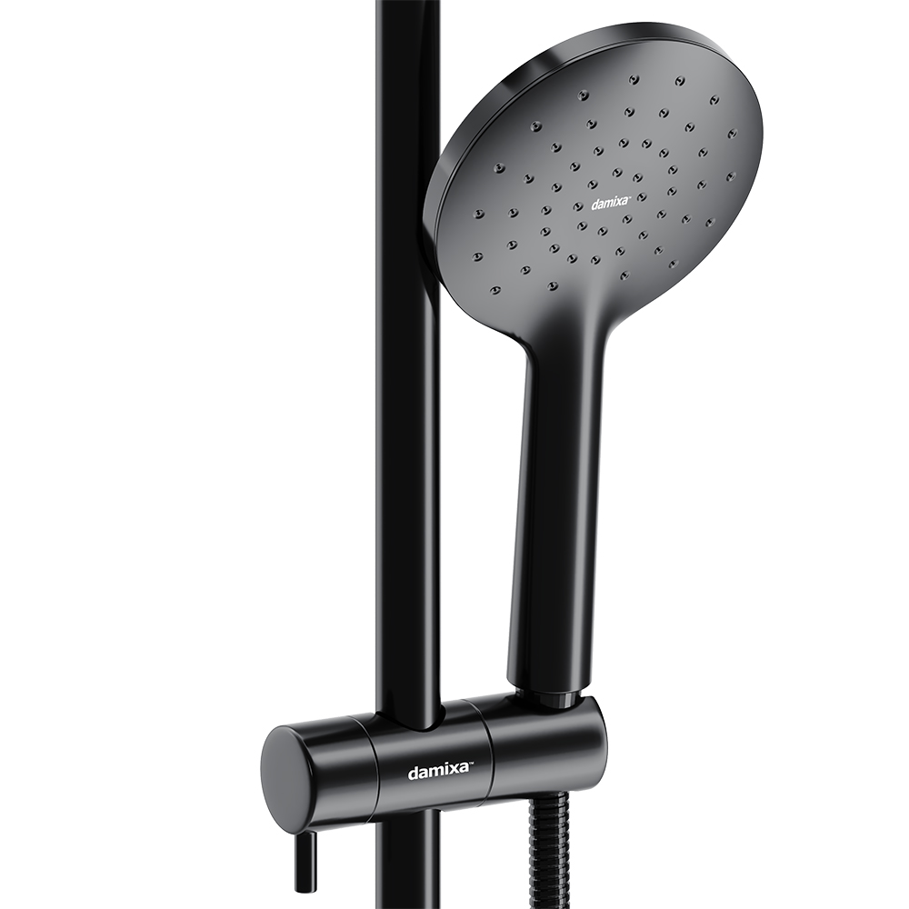 977700300 душ. система: верхний душ 230мм ручн.душ 120мм 1 режим штанга 1010мм Черная Damixa Origin Bit  - Вид №3