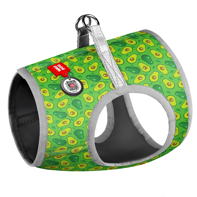 ПР0053669 Шлейка для собак Waudog с рисунком Авокадо (S2, обхват груди 46-50см, обхват шеи 43-45см) COLLAR 