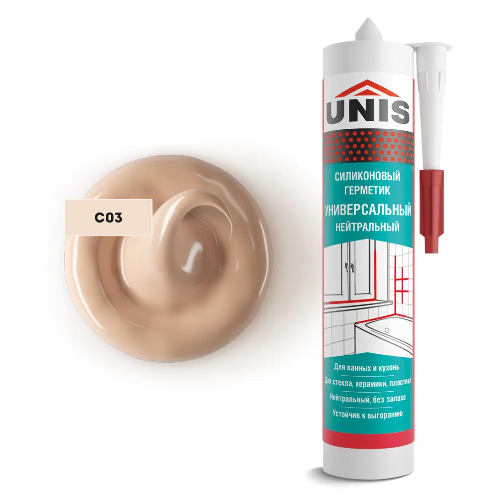 Герметик силиконовый Unis UN-80 багамы 300 мл 89450577 STLM-2041779 Santreyd  - Вид №1