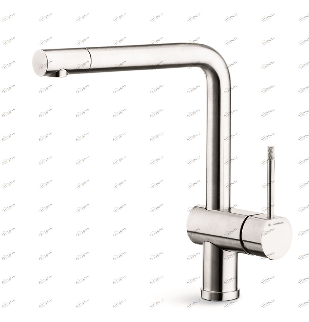 Смеситель для мойки, однорычажный, с поворотным изливом и сливом, диам. 28 мм. Соединительные шланги с внутренней резьбой 3/8 дюйма MOONY NEWFORM Италия 3100