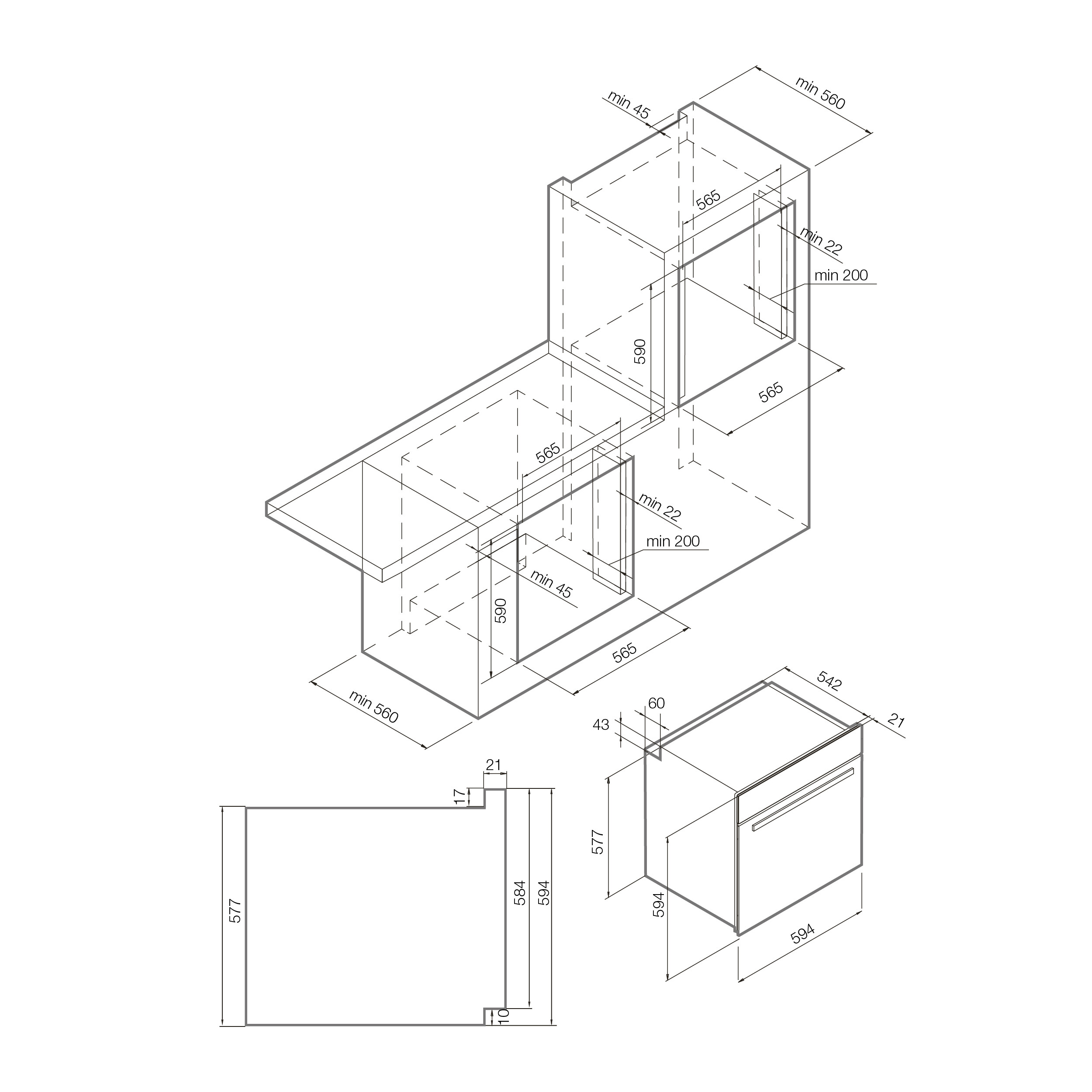 1319565 Электрический духовой шкаф Graude BM 60.2 W белый STDN-0066642 - Вид №2