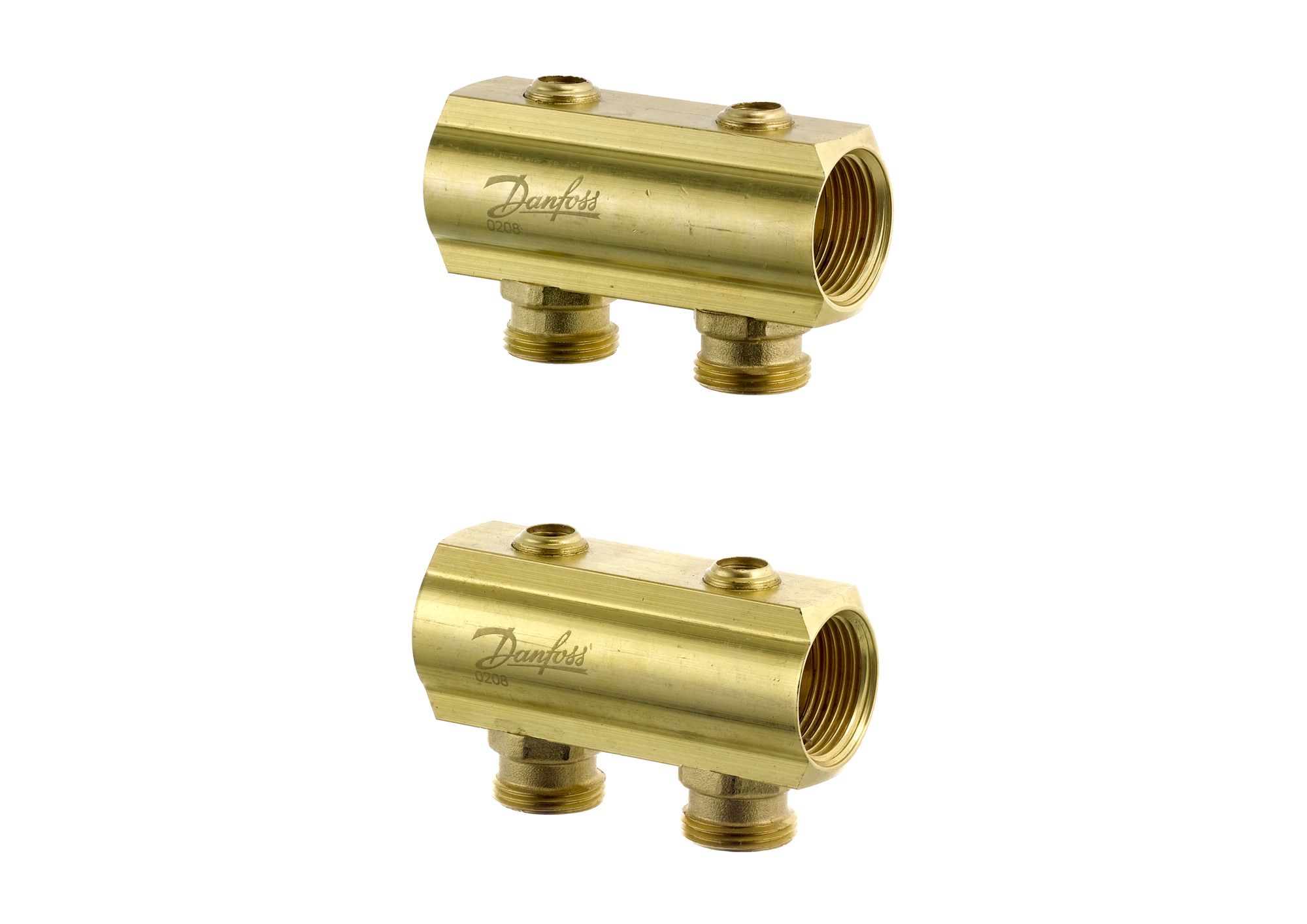 Danfoss Распределительные коллекторы типа FHF для систем водяного отопления с внутренней резьбой FHF Коллектор с запорн. вентилем 12+12 088U0552  - Вид №11