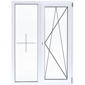 Пластиковое окно ПВХ Deceuninck двустворчатое 1100x1000 мм (ВхШ) однокамерный стеклопакет белый (с двух сторон)