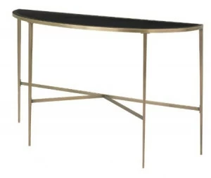 Консоль черная металлическая с полукруглой столешницей Adare PUSHA PUSHA 061004 Золото;черный