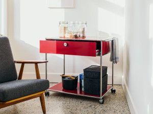 Металлическая тележка для еды с ящиками