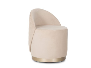 Низкий табурет с тканевой подкладкой со спинкой