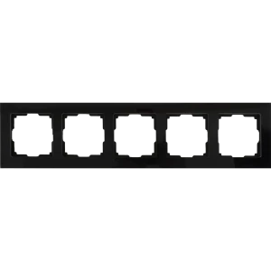 Рамка для розеток и выключателей Werkel Favorit 5 постов стекло цвет чёрный