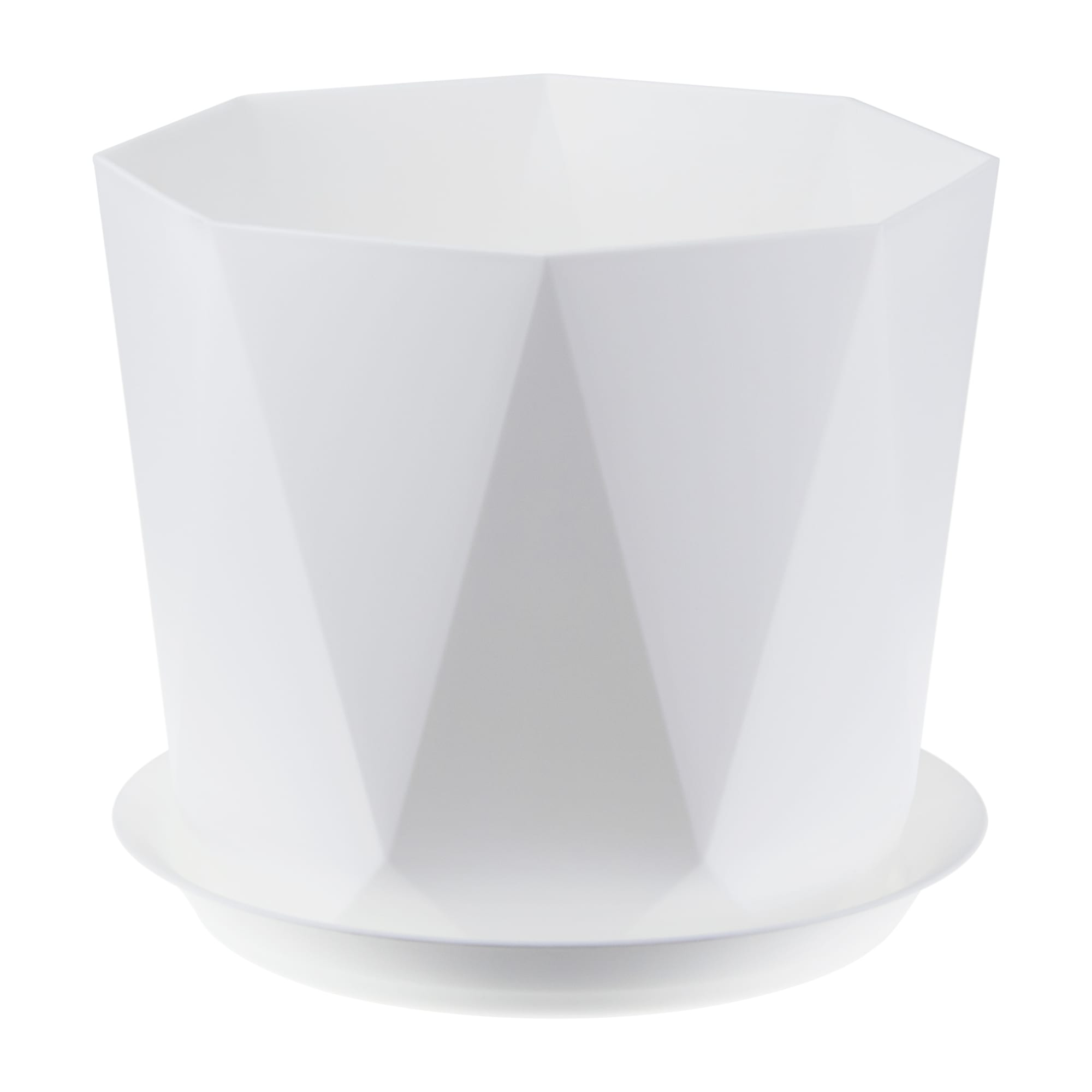 85123022 Кашпо для цветов Призма ø18 h15 см v2.6 л пластик белый Santreyd 