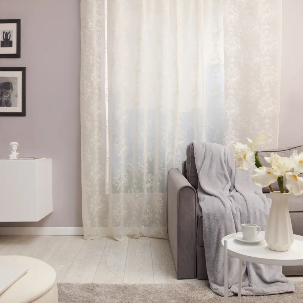 Тюль на ленте Inspire Jamy 285x280 см цвет Cream5 кремовый 83321652 STLM-2029164 