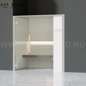 Effegibi ONEFILO H LO61020009 Хаммам. Установка: в нишу. Правая дверь. Мощность: 4,5 кВт макс. Размеры: длина 214 см, ширина 171 см. Отделка: матовый лакированный белый аллюминий и серый ламинат из керамогранита.