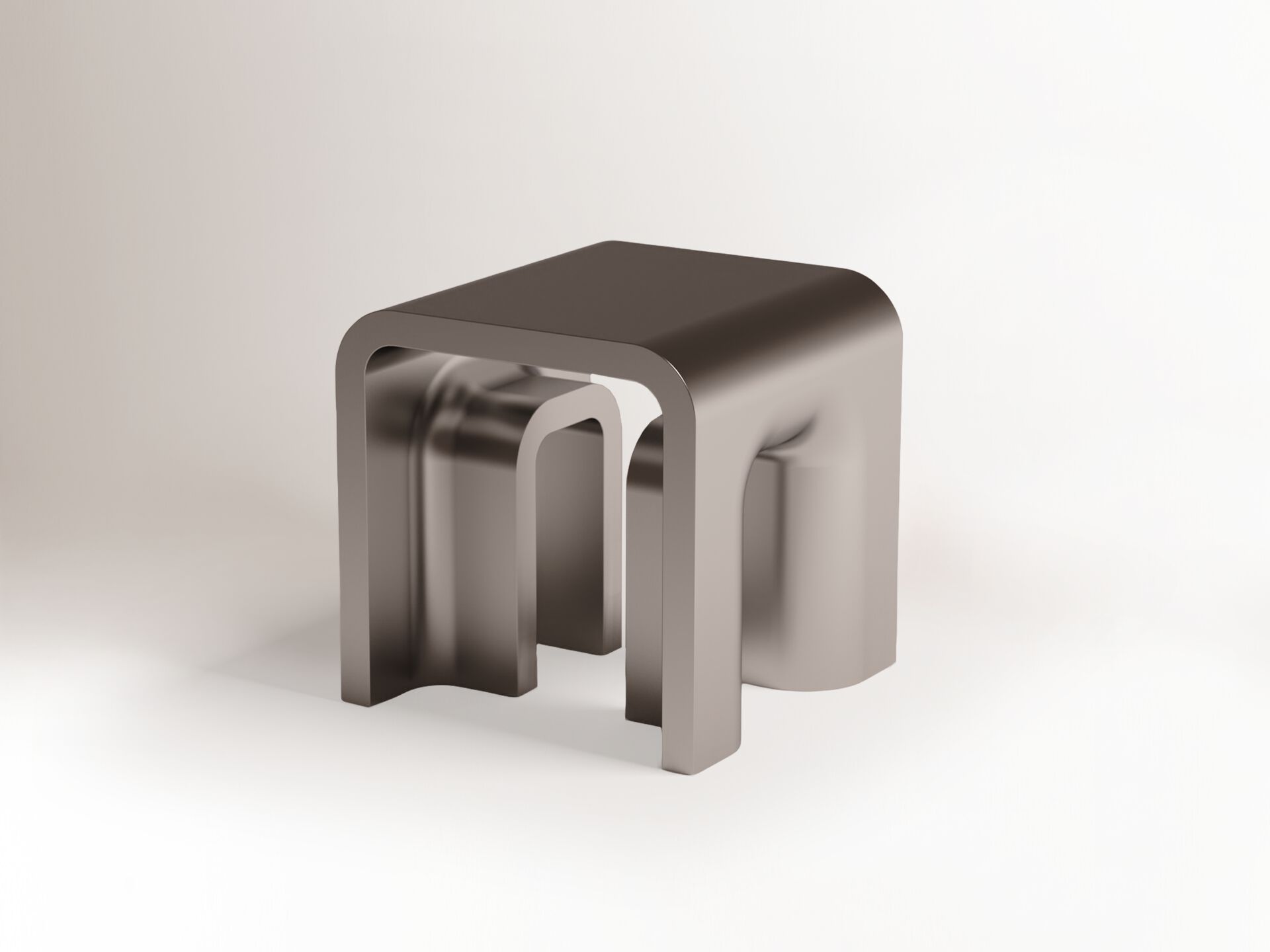 Низкий квадратный журнальный столик из нержавеющей стали DOOQ PLIE ARCH-00059422