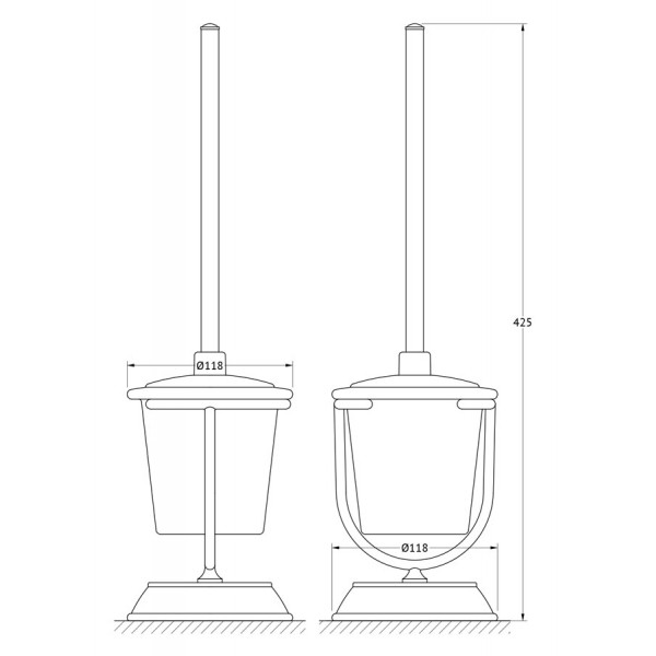 Ерш напольный с крышкой FBS (Чехия) UNI 060 sun-id-561444 - Вид №1