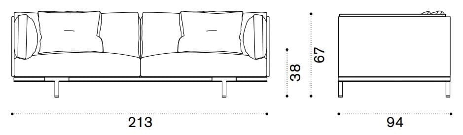 3-местный тканевый садовый диван Ethimo Бухта ARCH-00006194 - Вид №4