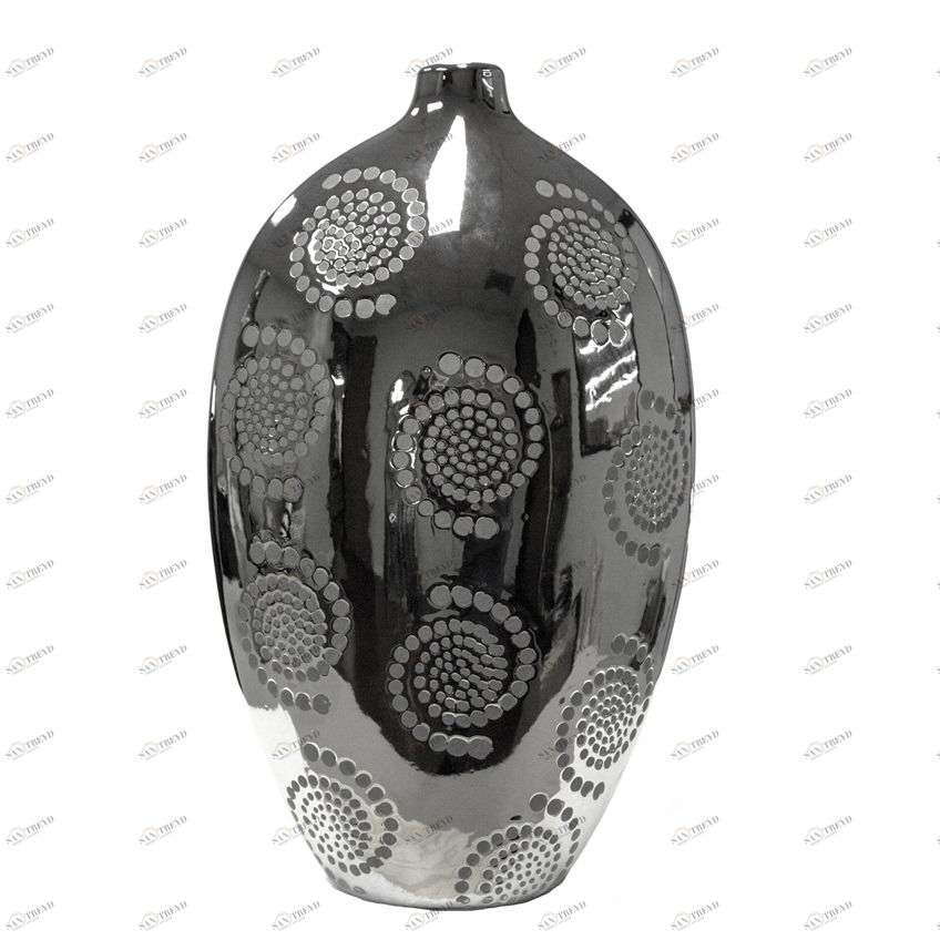 Ваза керамическая широкая 10х34 см Pokira BUREAU ДИЗАЙНЕРСКИЕ 263010 Черный 