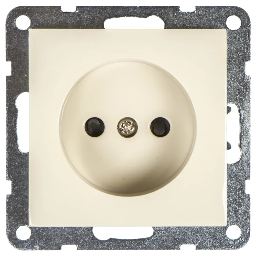 Розетка LK Studio LK60, без заземления, защитные шторки, цвет бежевый STLM-2069766