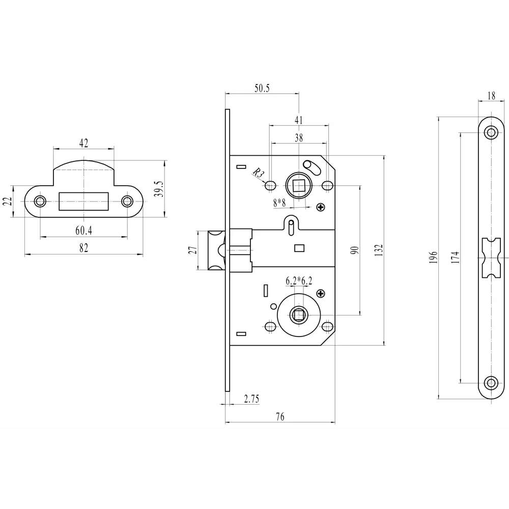 EDSON Сантехническая защёлка под фиксатор никель EDS-50-90 18744104 STLM-0012412 - Вид №5