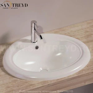 S51BIANCO Накладная раковина под столешницу  овальная Simas LFT Spazio