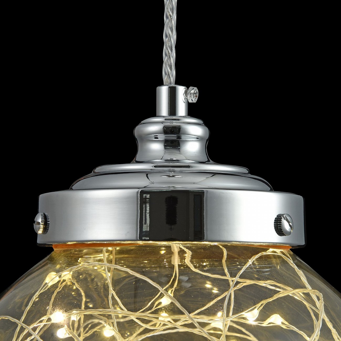 Светильник подвесной светодиодный со стеклянным плафоном 20 см хром Isabel FR6157-PL-9W-TR FREYA LED 00-3957119 Хром  - Вид №7