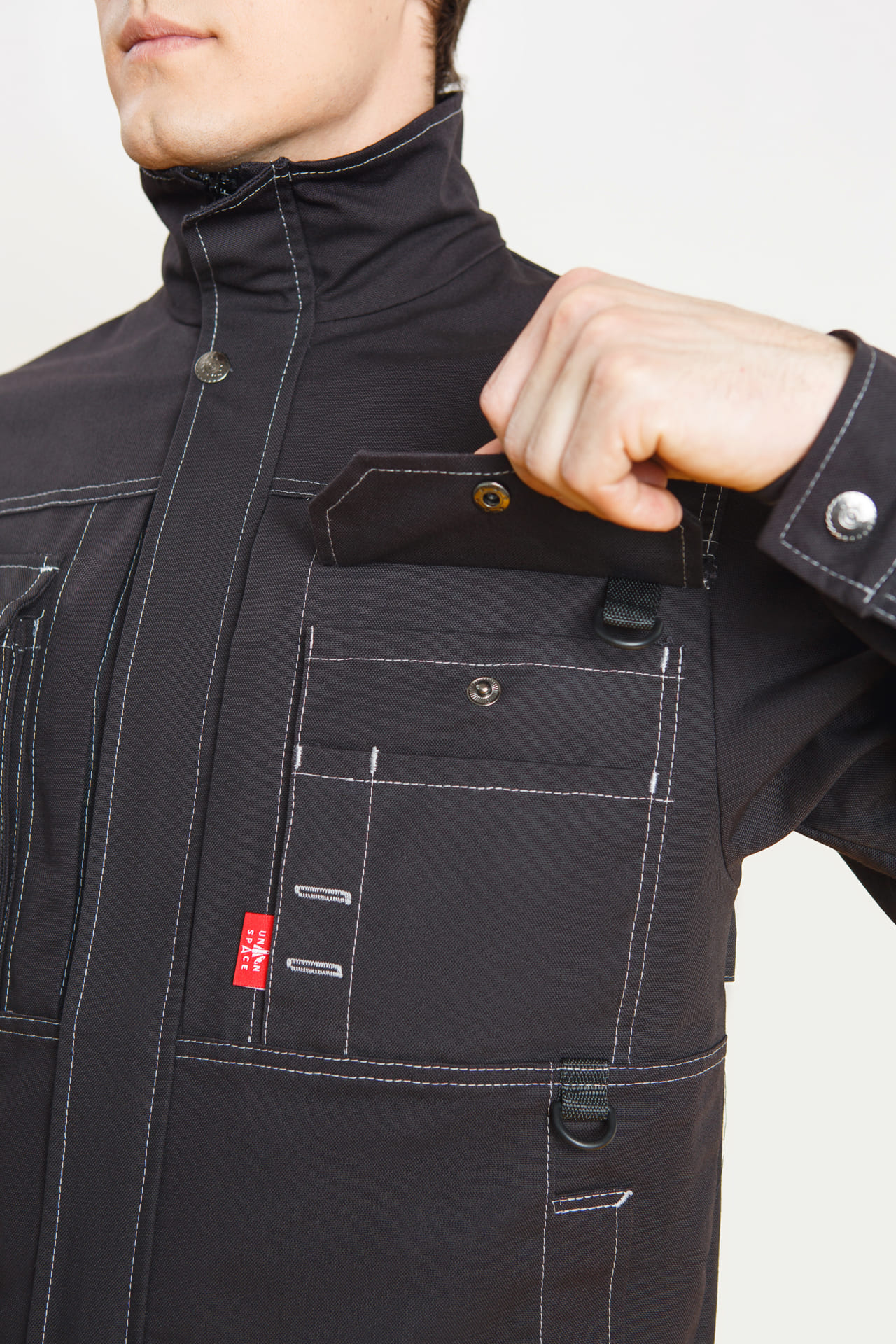 62595 Куртка  черная Union Space  Летняя спецодежда  размер 60-62/170-176  - Вид №5