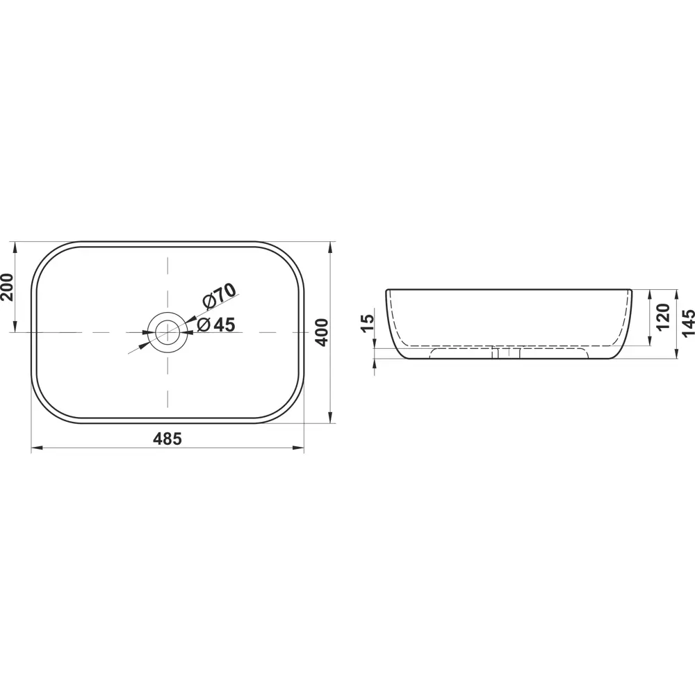 Раковина Melana MLN-A419 накладная 50.5 см 89076568 STLM-2147545 - Вид №5