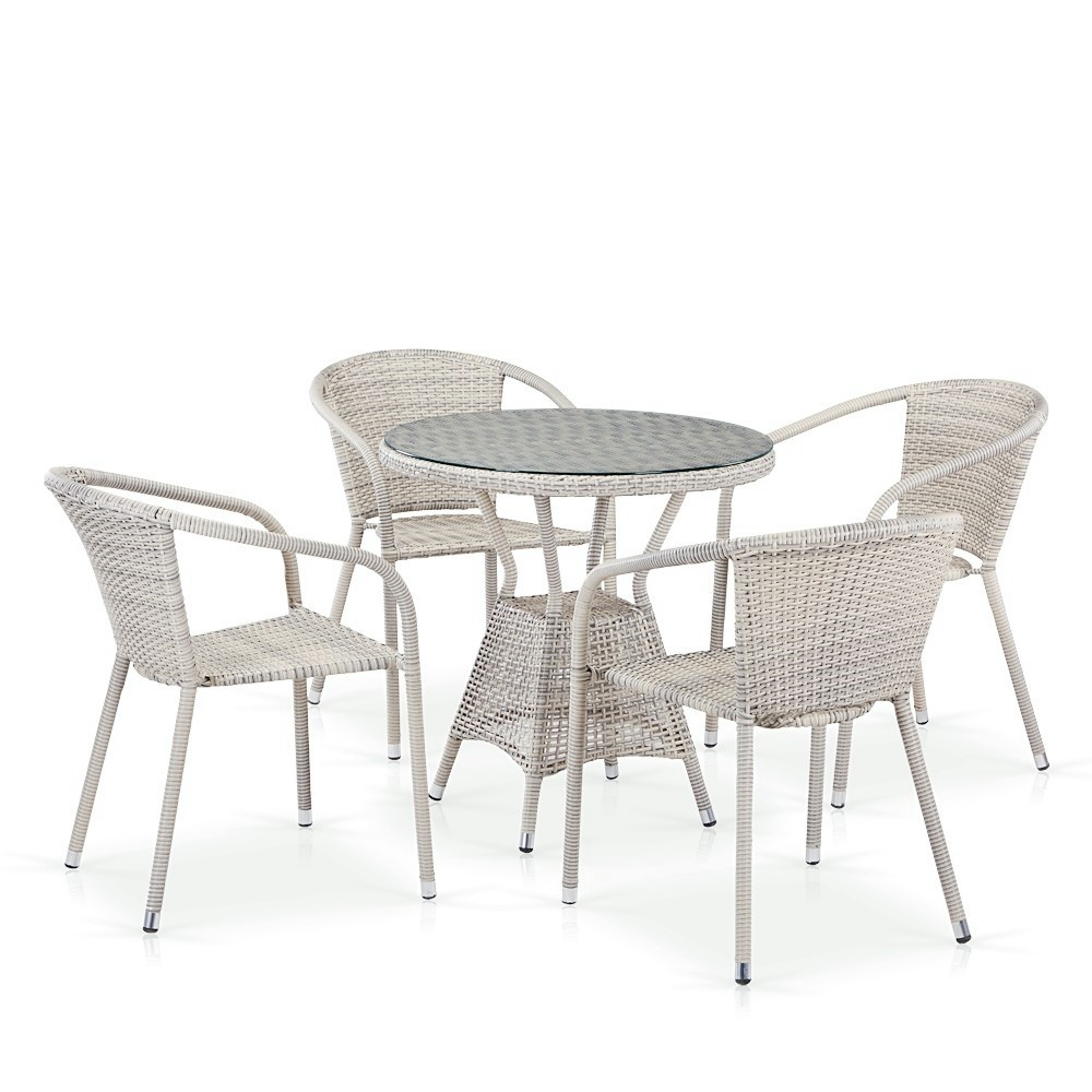 T705ANT/Y137C-W85 Latte 4Pcs Комплект плетеной мебели T705ANT/Y137C-W85 4Pcs Latte Afina 