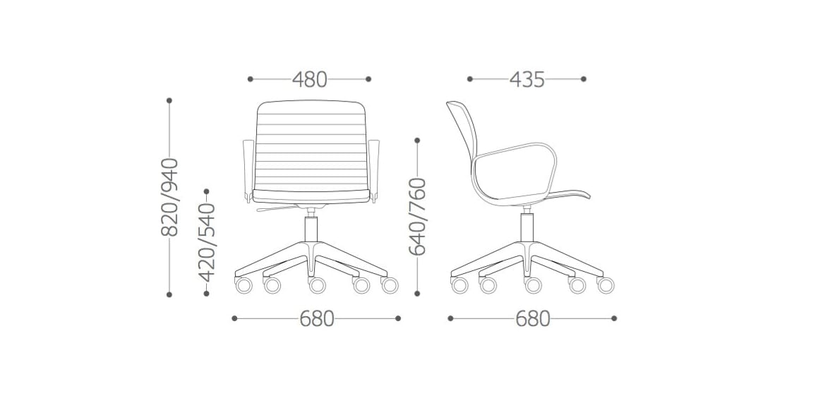 Кожаный мягкий поворотный операционный стул с подлокотниками VAGHI Union Guest ARCH-00144853 - Вид №5