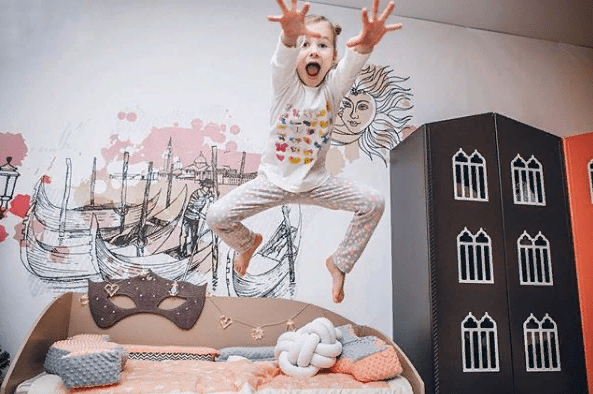 Шкаф двухдверный детский "Венеция-2-XL" МАНДАРИН ВЕНЕЦИЯ 178657 Розовый Santreyd - Вид №5