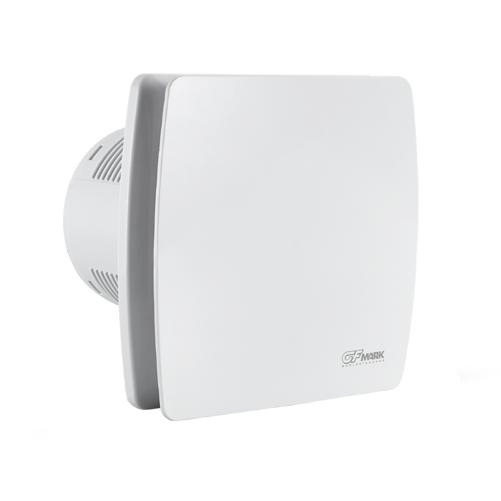 GFmark - Вытяжной вентилятор белый, ЗАКРЫТЫЙ, пластик АБС, d = 100 мм, с обратным клапаном и москитной сеткой, код: 5004 