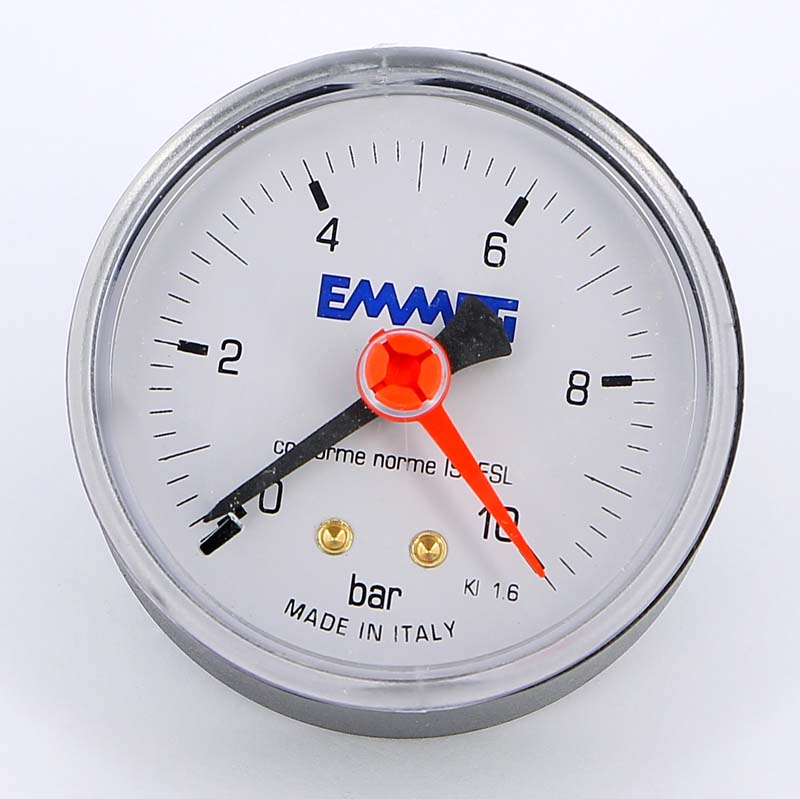 Манометр аксиальный 1/4" 63 мм EMMETI 10 бар 00616010