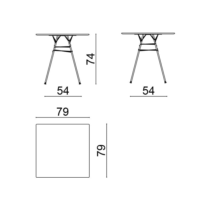 Стальной квадратный садовый стол Arper ARCH-00098827 - Вид №2