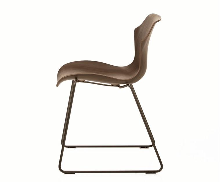 BassamFellows Штабелируемое кресло-санки из стали и дерева Petal Cb-29sl - Вид №2