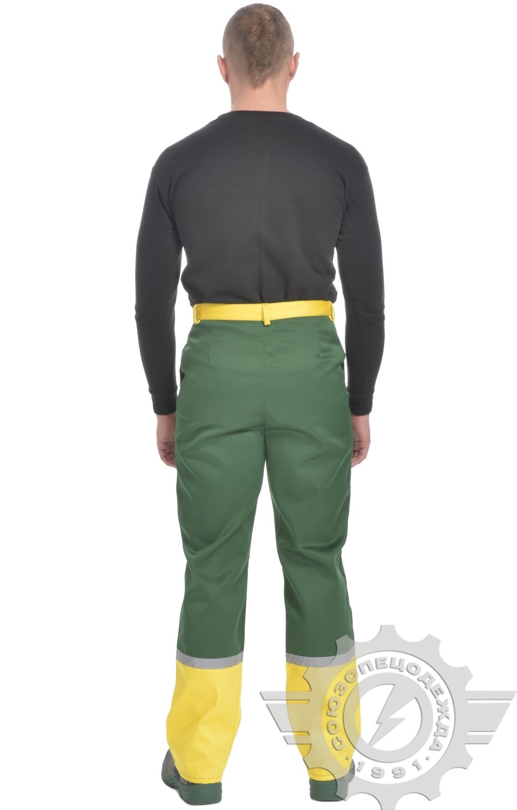 69966 Костюм "Ударник" темно-зеленый-желтый с СВП  Летняя спецодежда  размер 60-62/170-176  - Вид №3