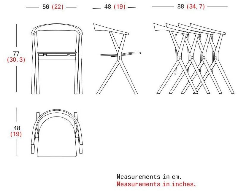 BD Barcelona Design Складной деревянный стул с подлокотниками Extrusions sun-id-1360376 - Вид №8