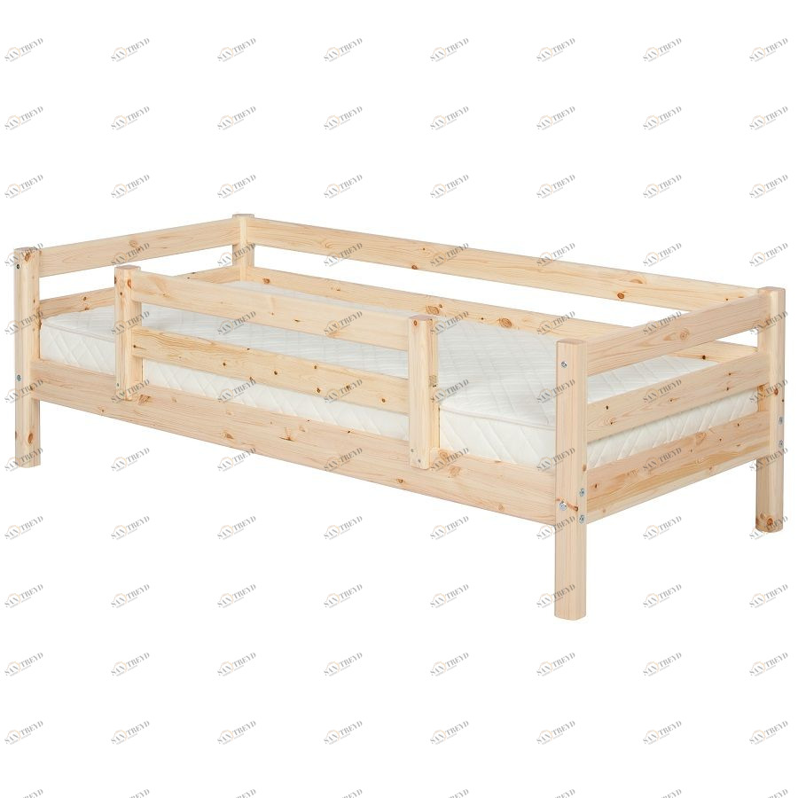 Кровать Flexa Classic с предохранительной планкой по центру, лакированная, 190 см 9010128101