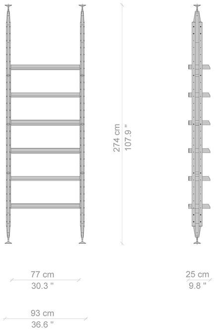 Cassina Стеллаж деревянный с креплением от пола к потолку sun-id-1470103 - Вид №4