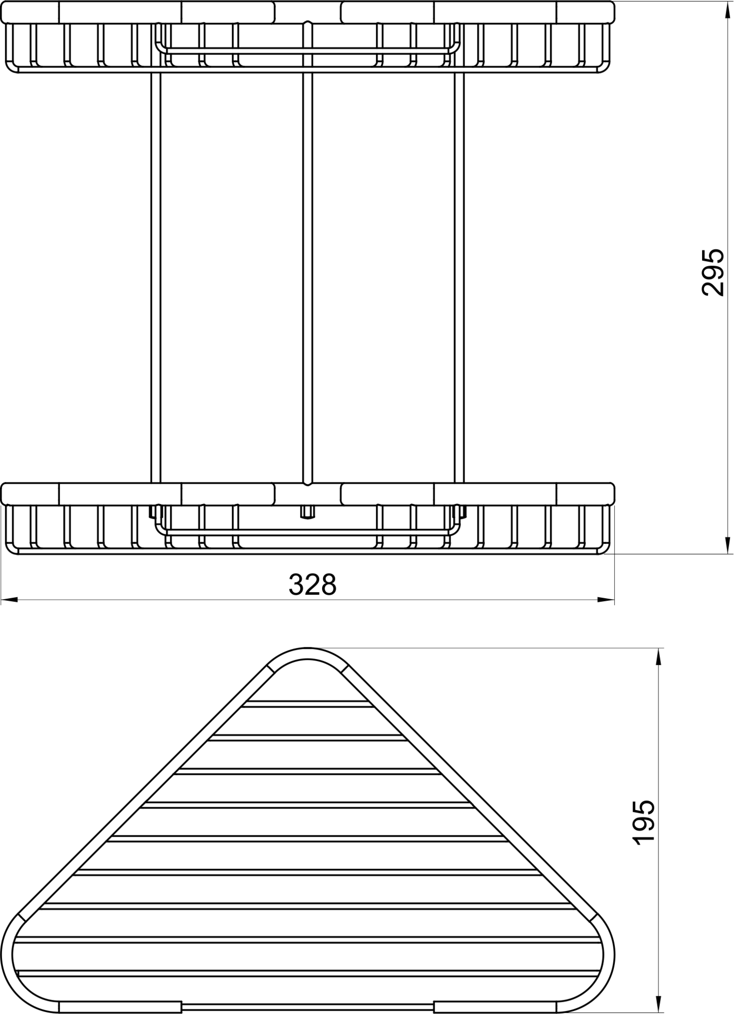 Двойная полка-решетка Novaservis Metalia Wire programme 6070.0 хром 60700 - Вид №1