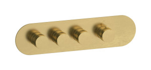 Комплект наружных частей термостата на 3 потребителей - горизонтальная овальная панель с ручками Reflex WE ARE IB eua322onnrx Natural Brass Aqua