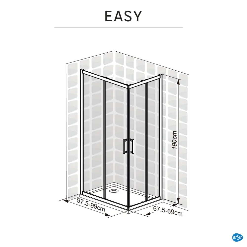 Комплект стекол для душевой ширмы Sensea Easy 100x70 см прозрачное стекло цвет профиля на выбор 88103652 STLM-2025262 - Вид №25