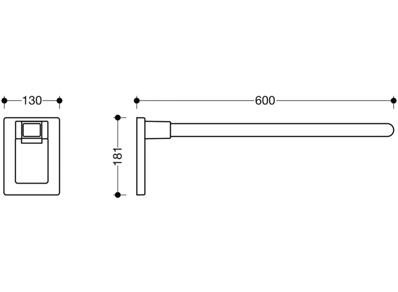 950.50.61140 Мобильная складная опорная рейка моно HEWI Stützen  - Вид №3