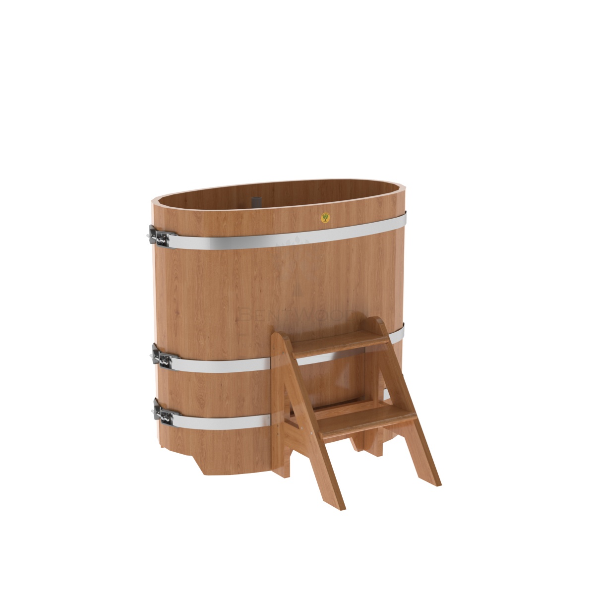 1247 Купель овальная из дуба 0,59х1,06х1,0 натуральная Alyarus 