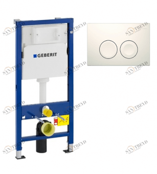 Инсталляция Geberit Duofix 458.103.00.1 UP100 для подвесного унитаза, H112, с клавишей Delta 21 (115.125.11.1 белый) Santreyd 458.103.00.1-115.125.11.1