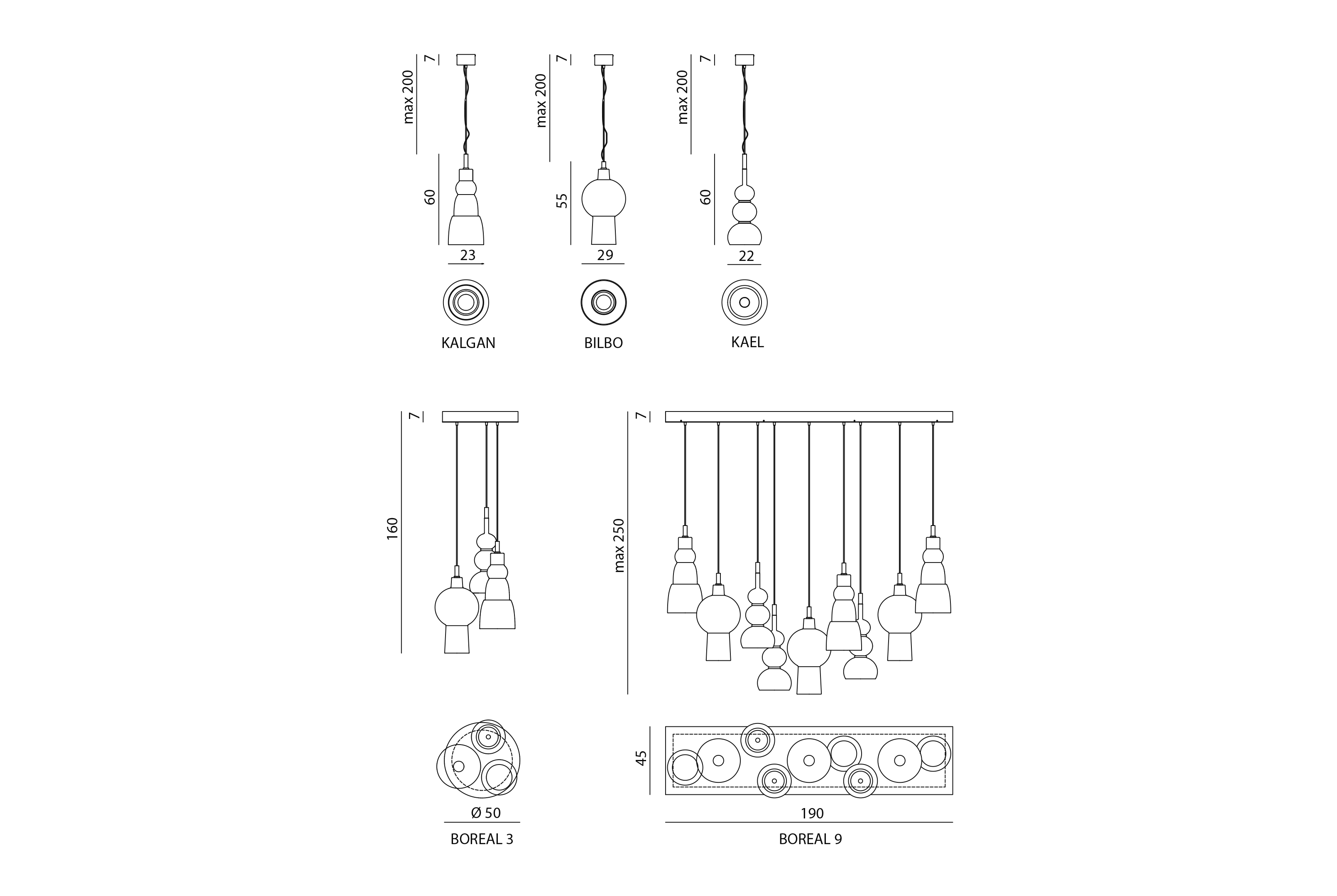 Kalgan, Bilbo, Kael, Boreal Потолочные светильники Visionnaire  - Вид №8